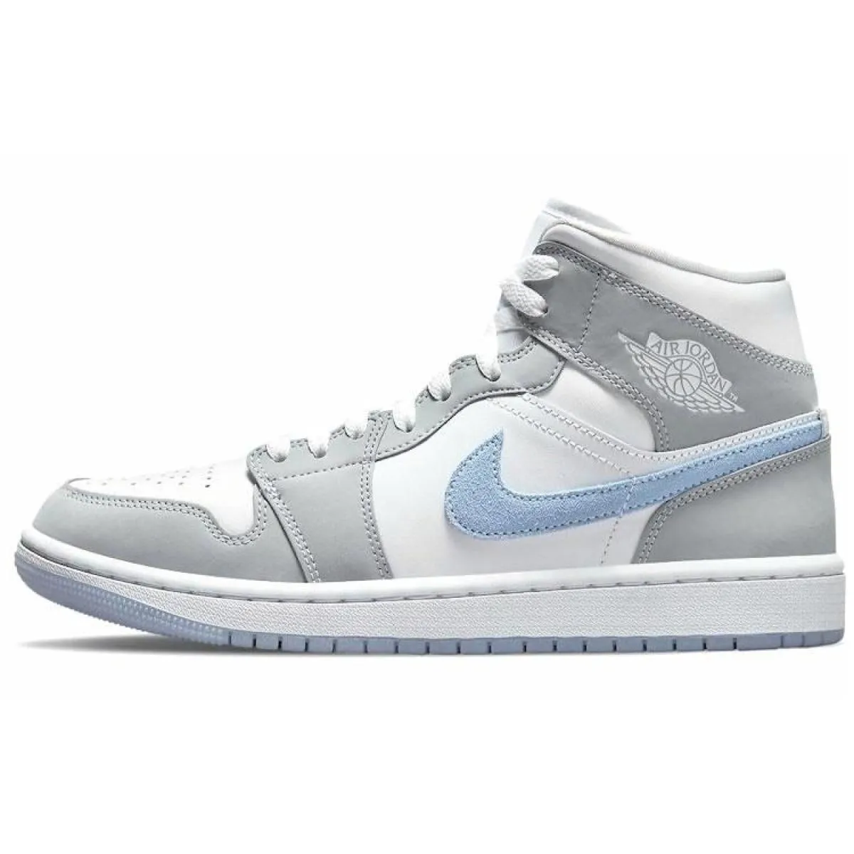 Женские кроссовки Air Jordan 1 Mid Wolf Grey Aluminum