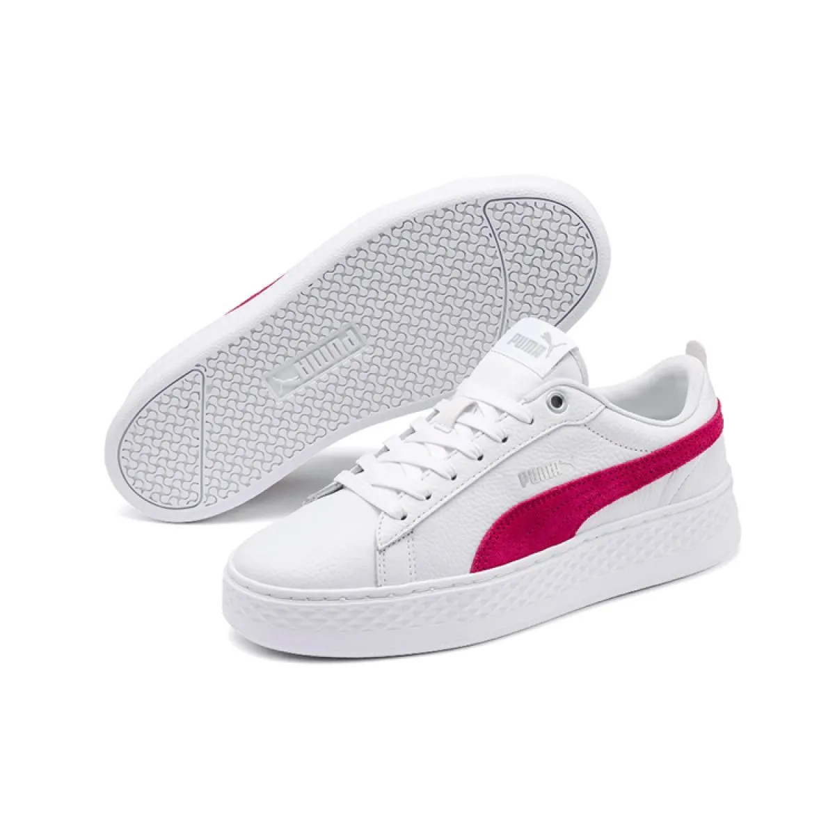 Женские кеды Puma Smash Leather White/Pink
