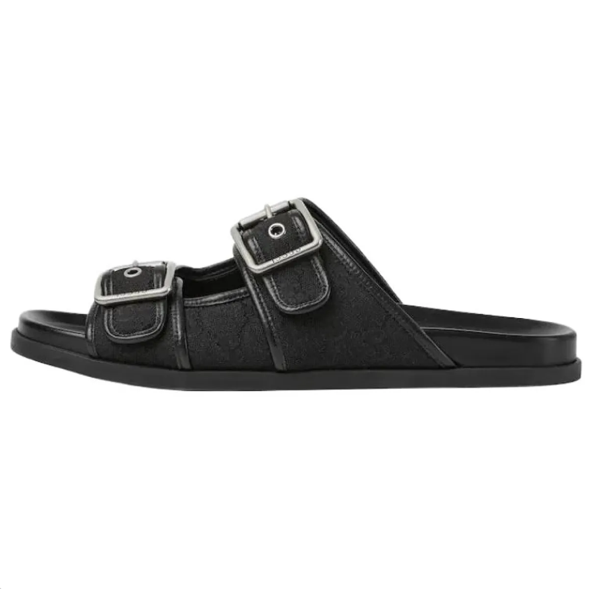 Мужские шлёпанцы Gucci GG Canvas Black