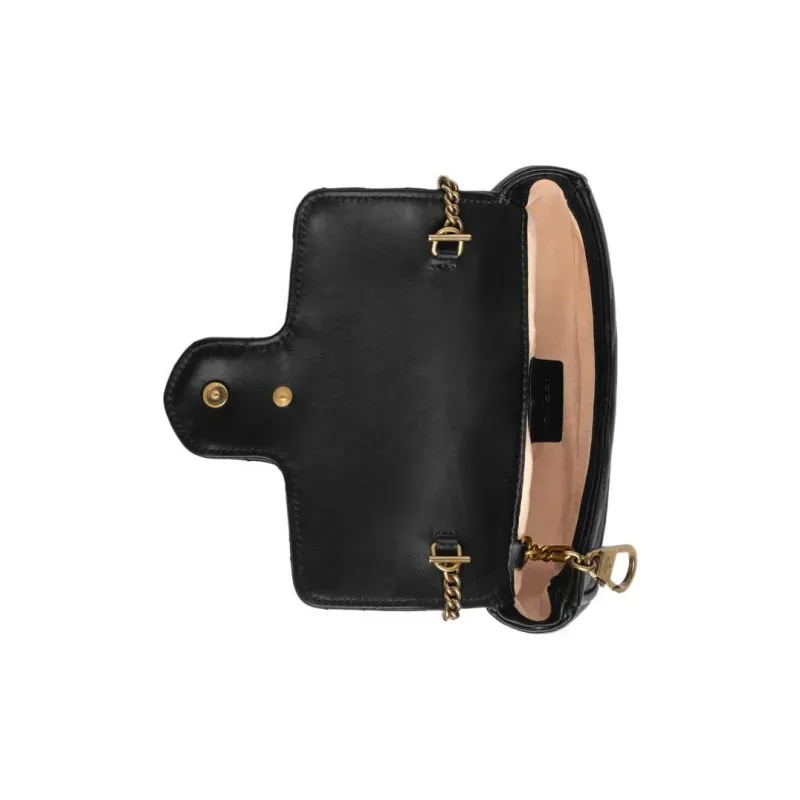 Женская сумка кросс боди GUCCI GG Marmont Matelasse Super Mini Bag Black