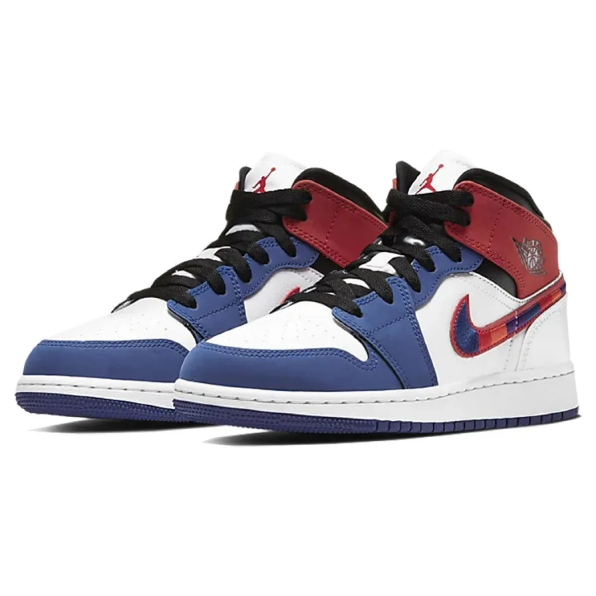 Подростковые кроссовки Jordan 1 Mid Rush Blue University Red GS
