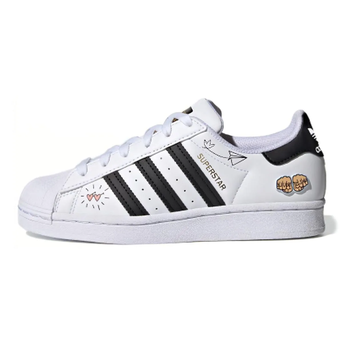 Подростковые кроссовки Adidas Originals Superstar J White/Black/Blue