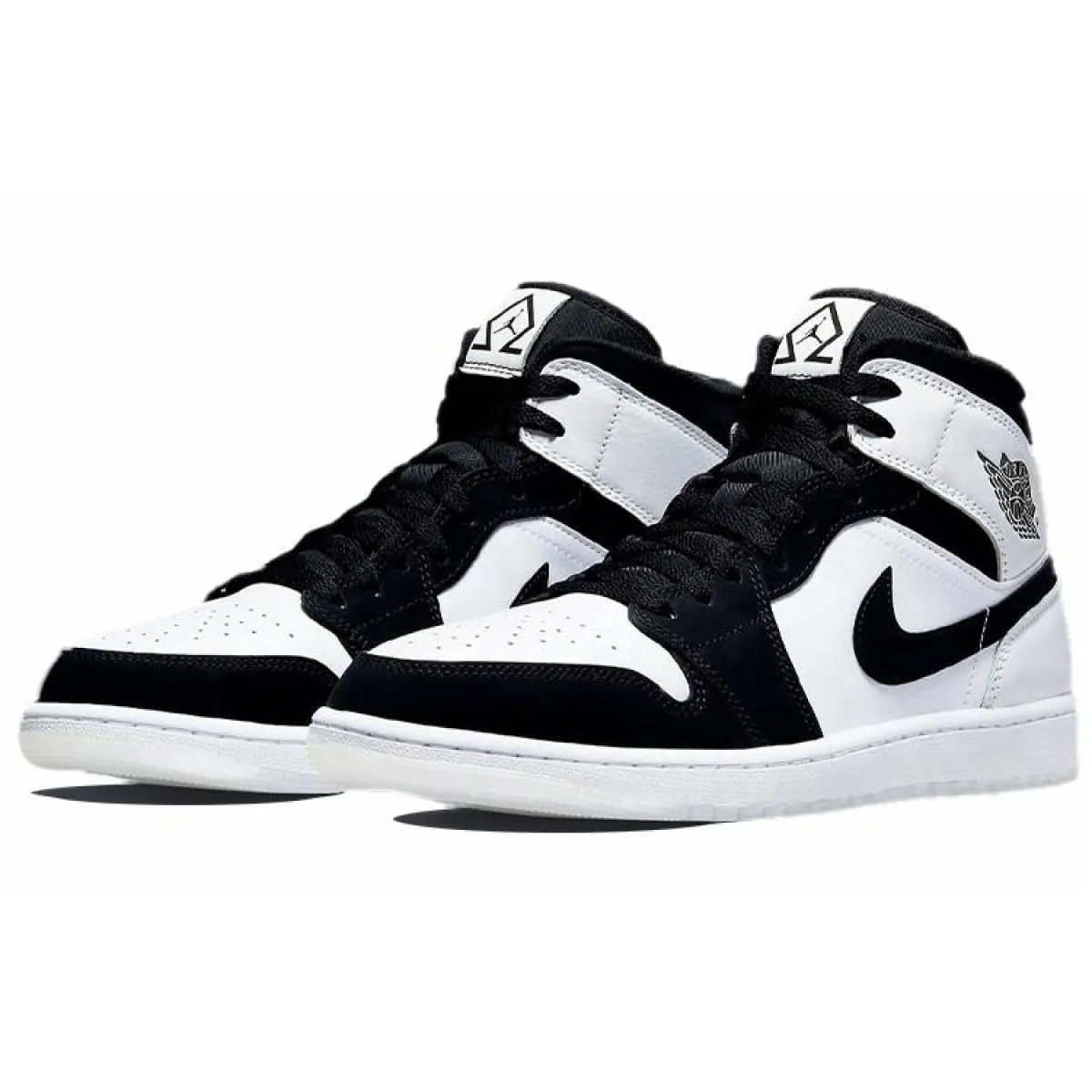 Кроссовки Jordan 1 Mid Diamond Shorts Black/White GS
