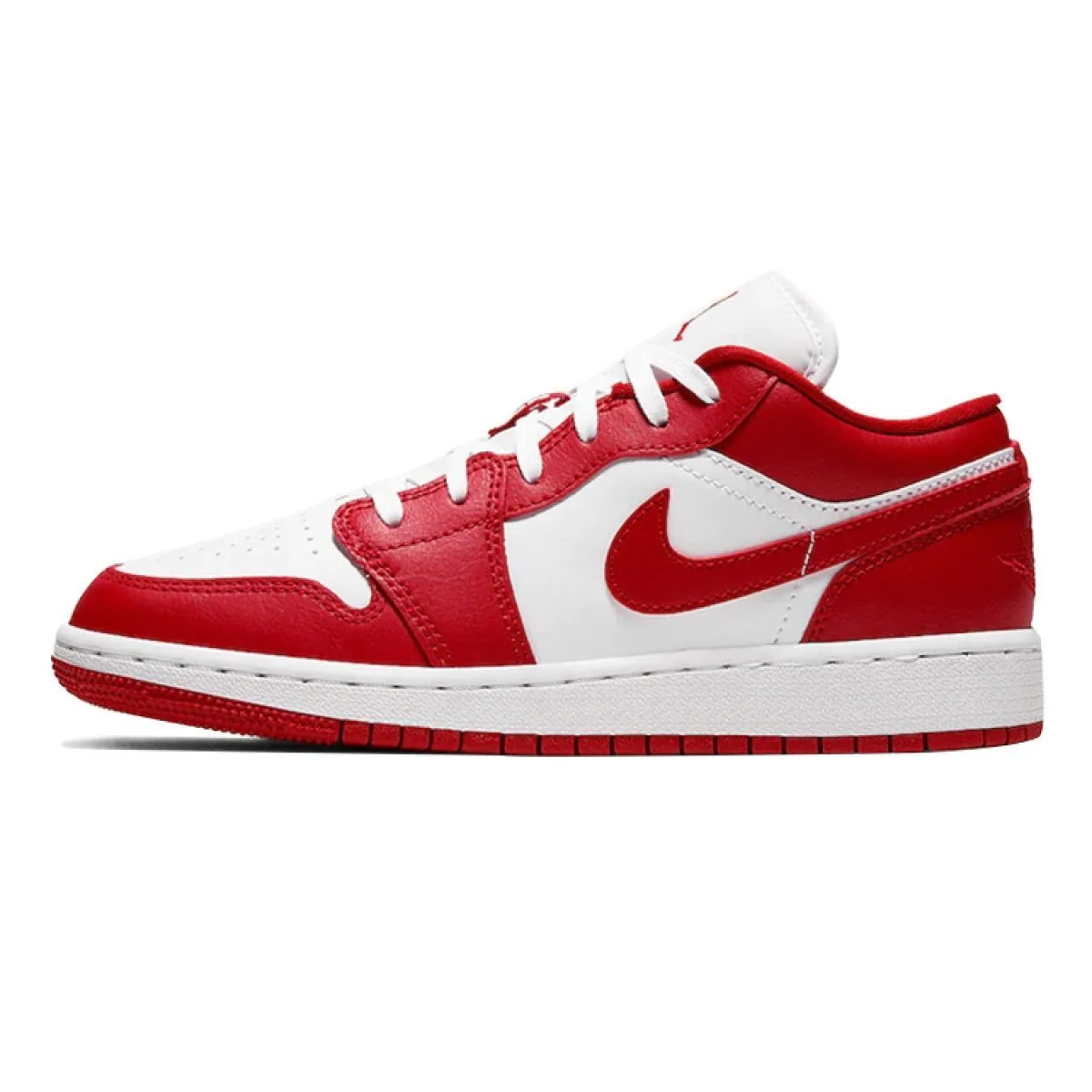 Подростковые кроссовки Air Jordan 1 Low "Gum Red" White/Red GS