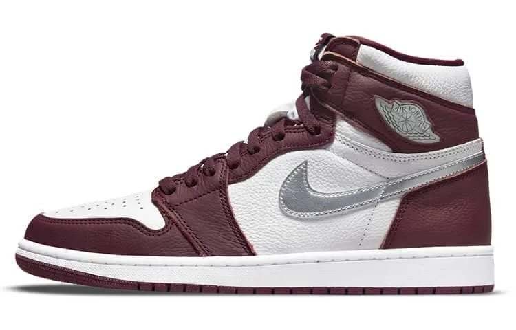 Кроссовки Air Jordan 1 Retro High OG Bordeaux Unisex Red White Metallic-Silver