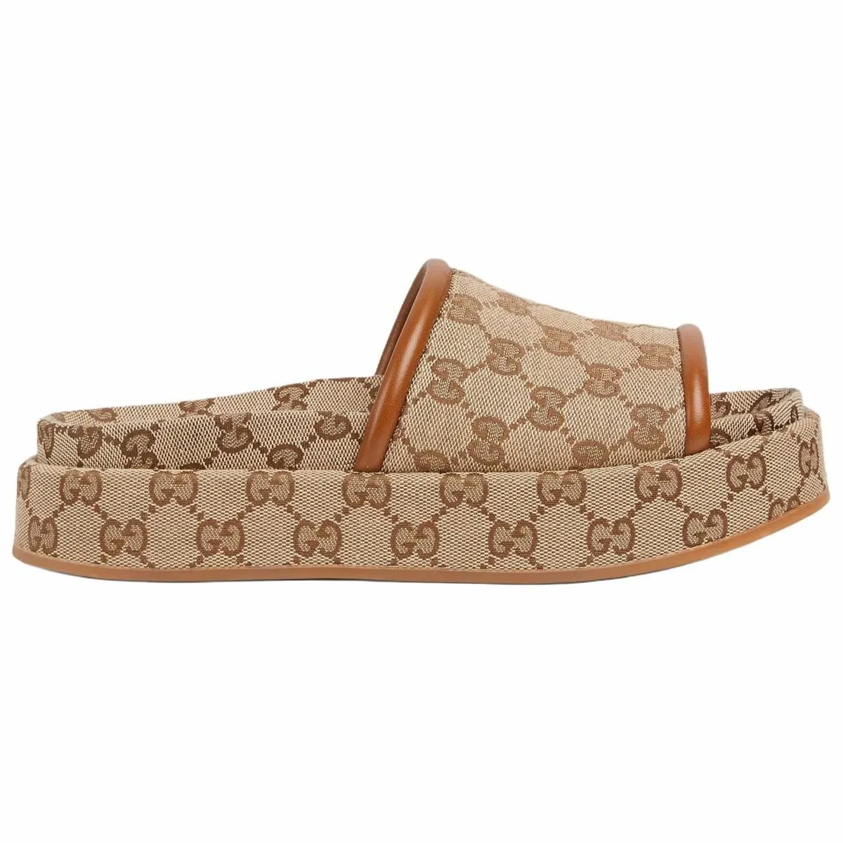 Женские шлёпанцы GUCCI GG Brown