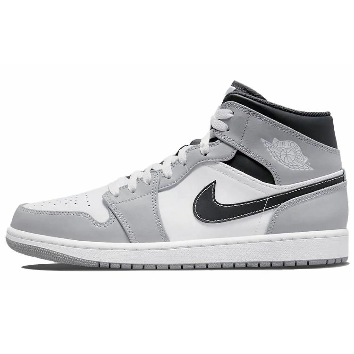 Мужские кроссовки Air Jordan 1 Mid "Light Smoke Grey"  Grey/White/Black