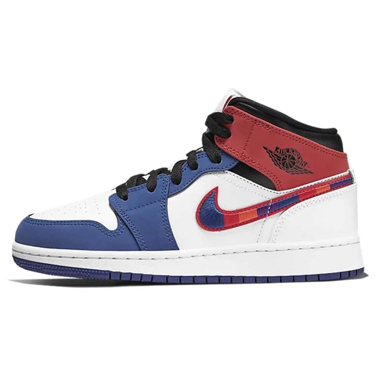 Подростковые кроссовки Jordan 1 Mid Rush Blue University Red GS