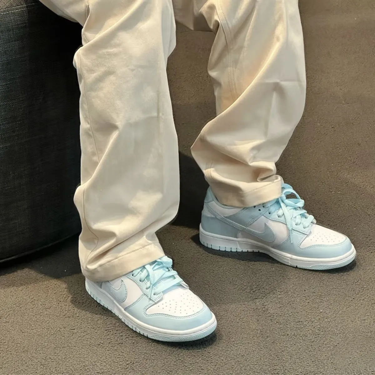 Подростковые кроссовки Nike Dunk Low Blue/White GS