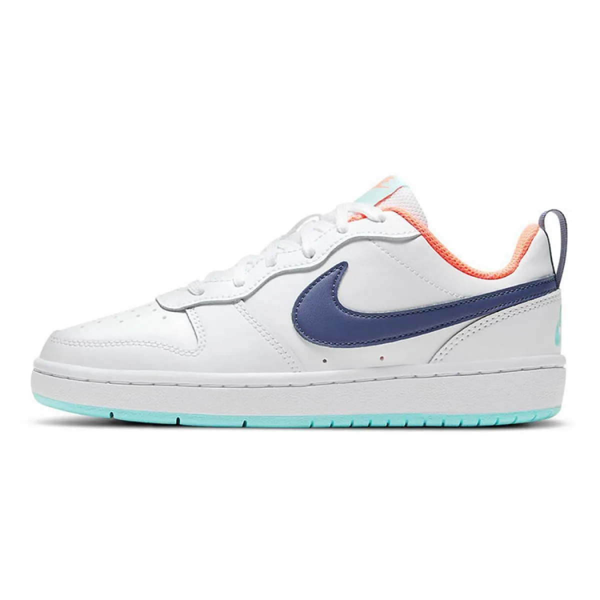 Подростковые Nike Court Borough Low 2 White/Navy/Orange GS