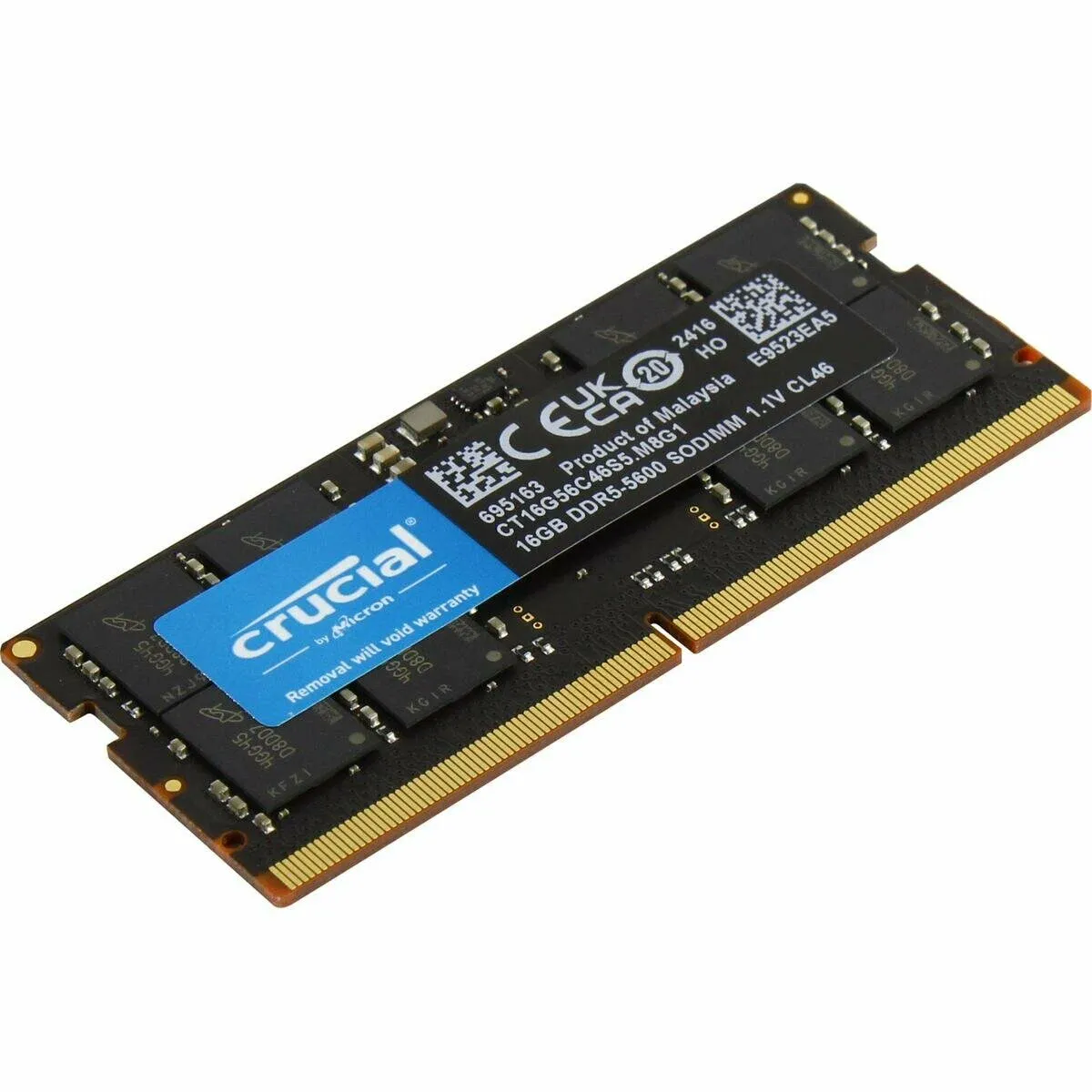 Оперативная память Crucial DDR5, SODIMM, 32GB, 5200MHz, CL40 (CT48G52C46S5)