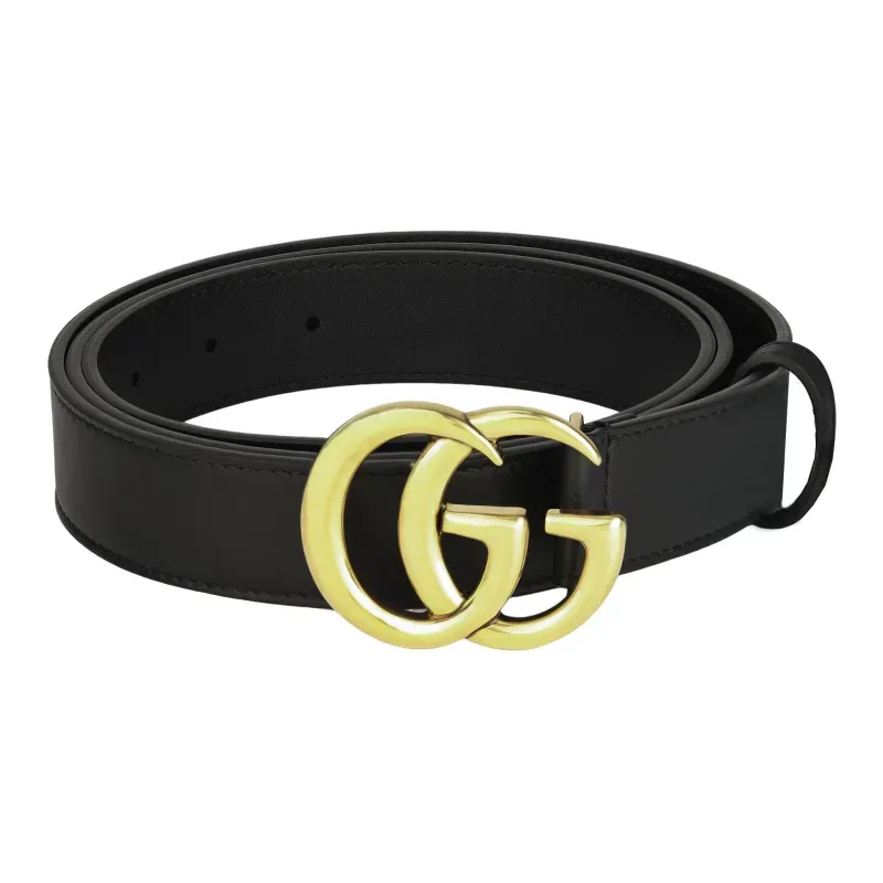 Ремень Gucci Double G Brass Buckle Antique Brass Buckle 1 Width 110 Black