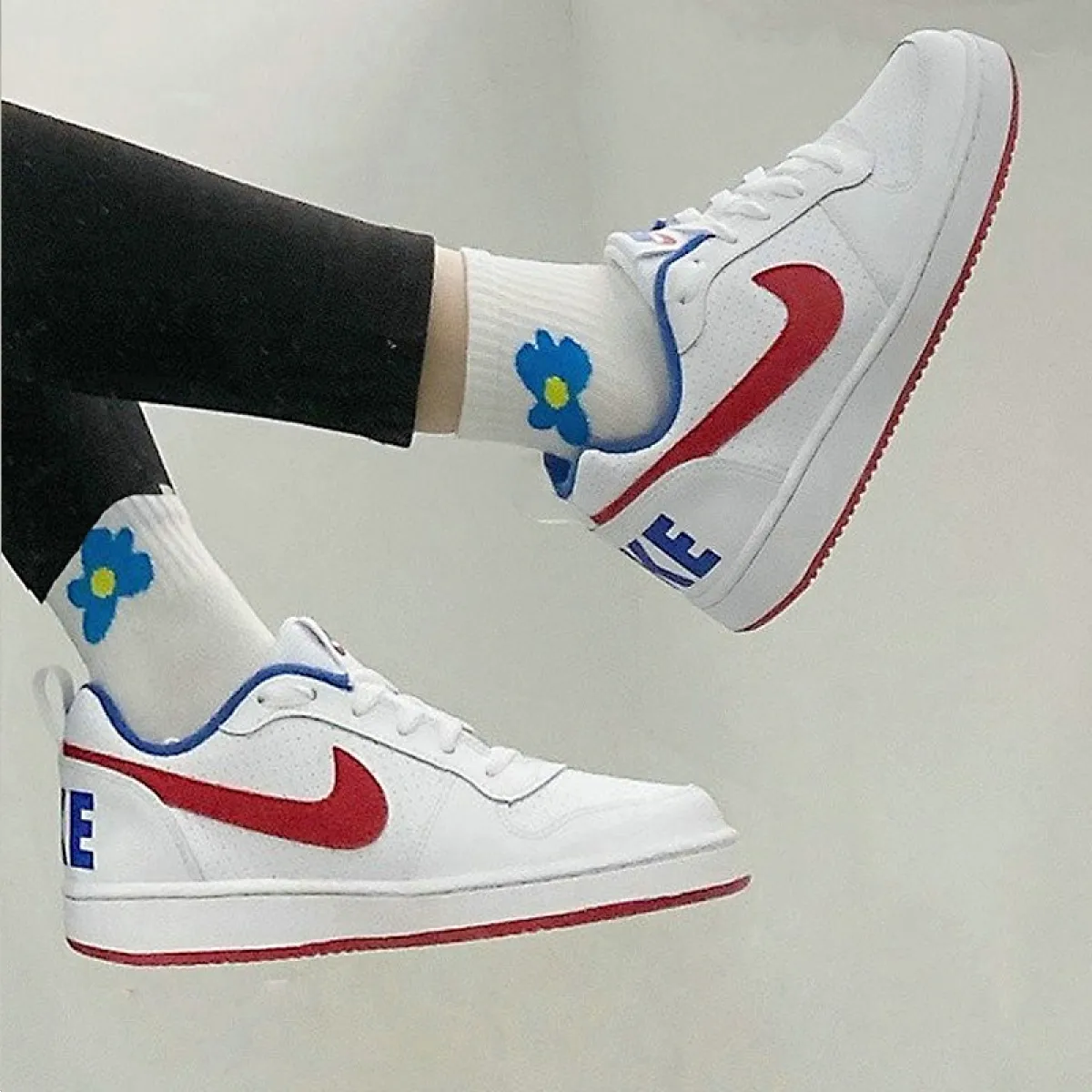 Подростковые кроссовки Nike Court Borough Low White/Blue/Red GS