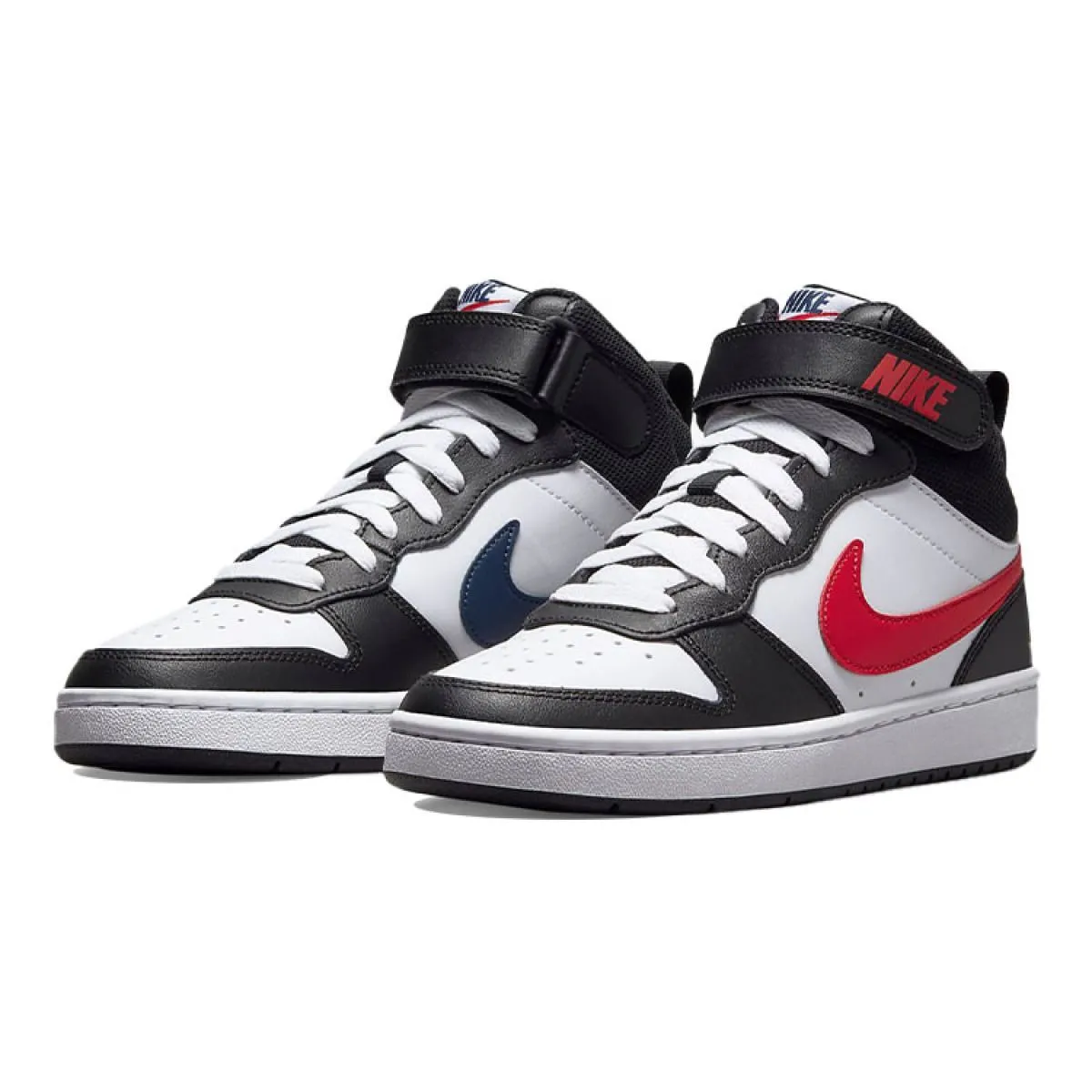 Подростковые кроссовки Nike Court Borough 2 Mid White Black/University Red GS