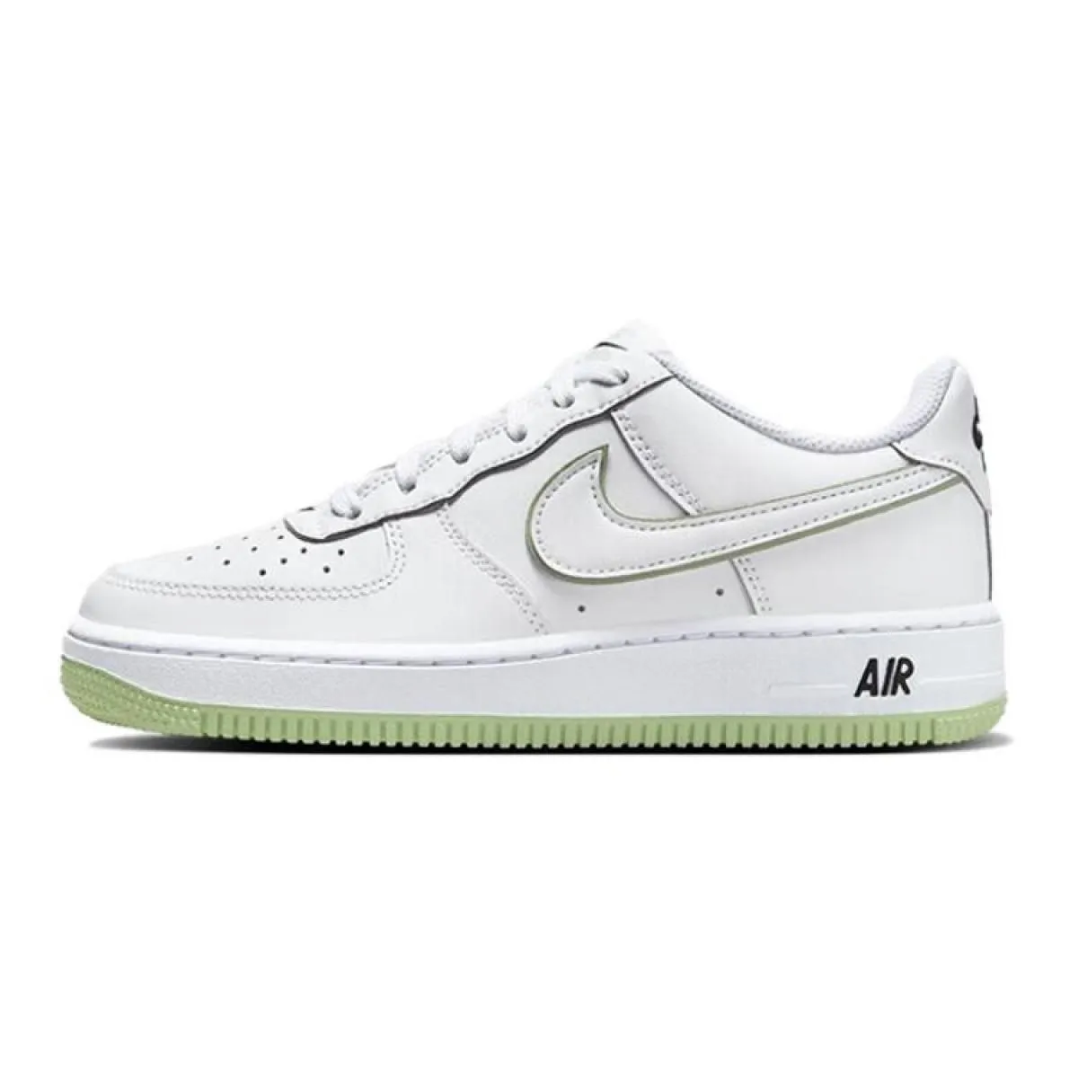 Подростковые кроссовки Nike Air Force 1 White/Light Green GS