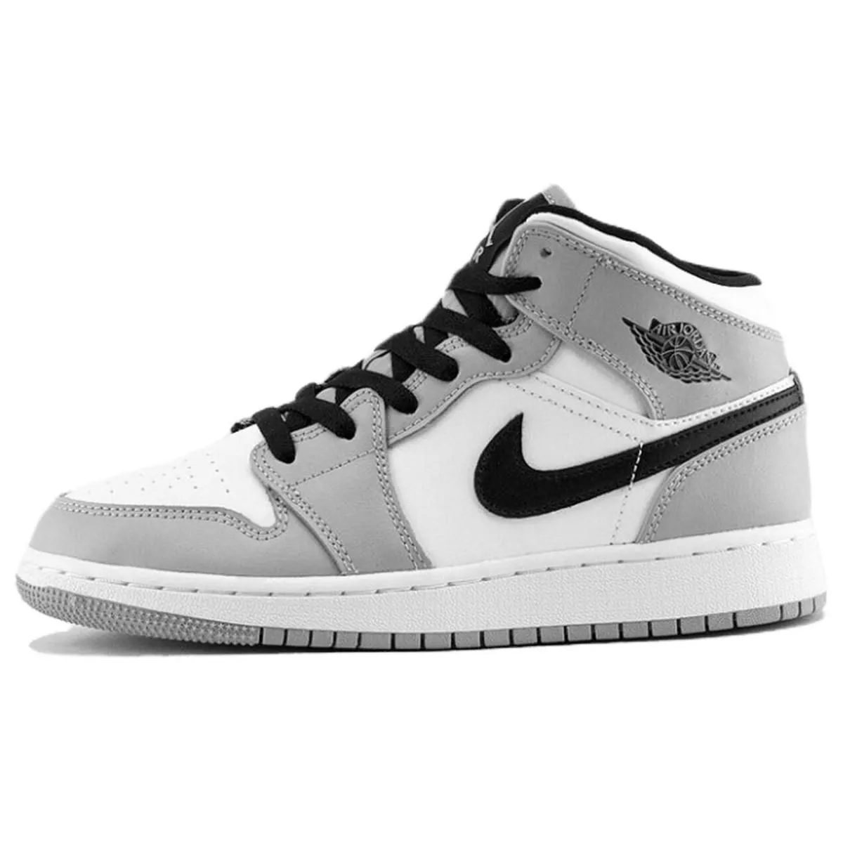 Подростковые кроссовки Air Jordan 1 Mid Light Smoke Grey GS