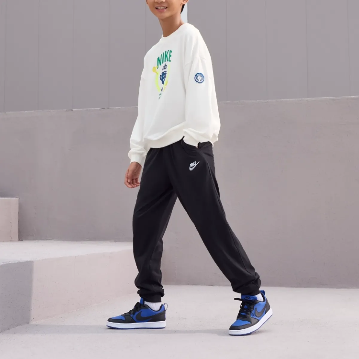 Подростковые кроссовки Nike Court Borough Recraft Blue/Black/White GS