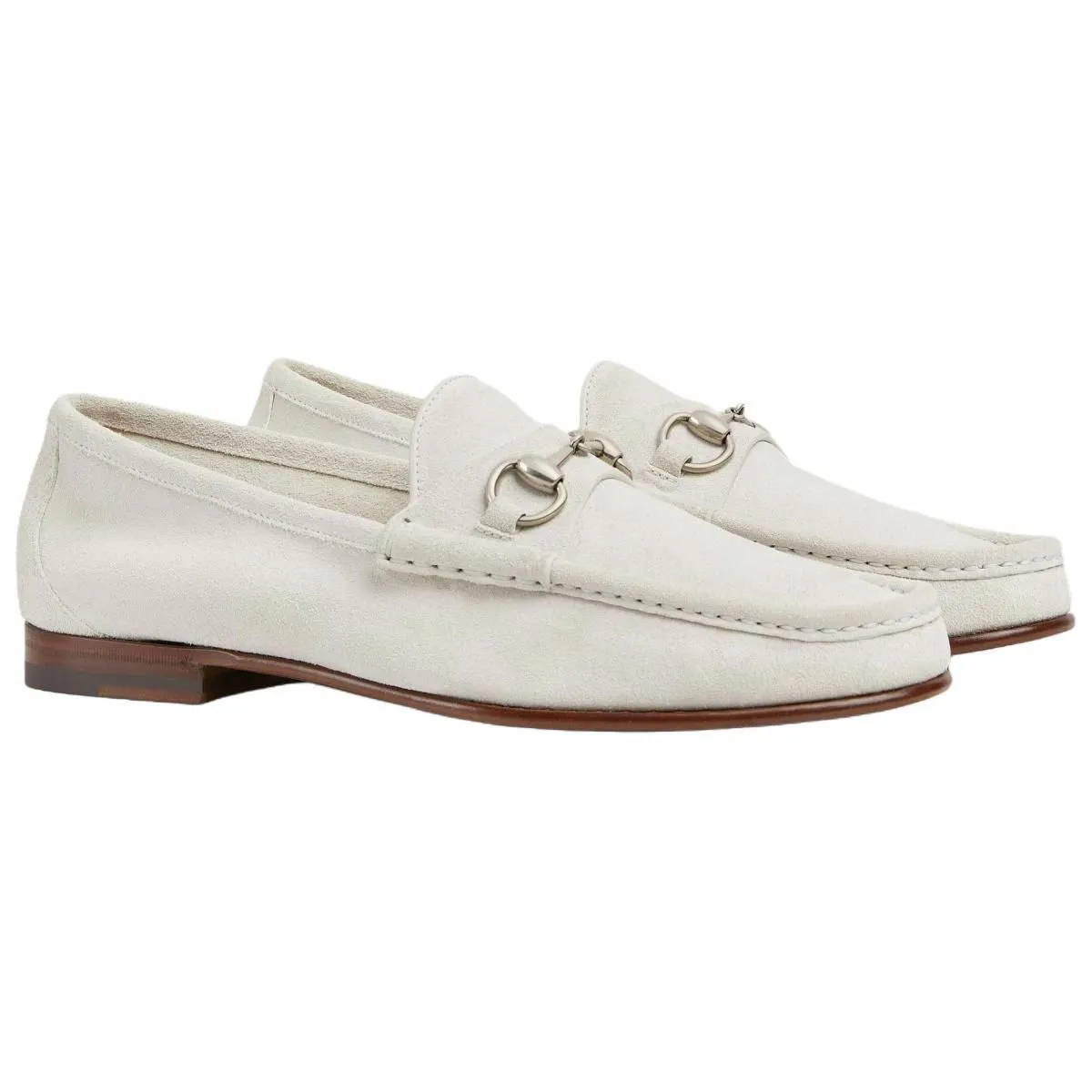 Мужские лоферы Gucci Horsebit 1953 Light Gray
