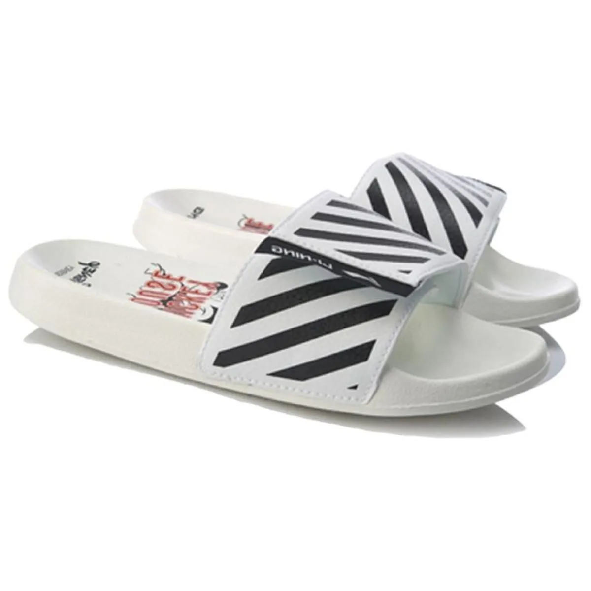 Женские шлёпанцы Disney x LiNing White/Black