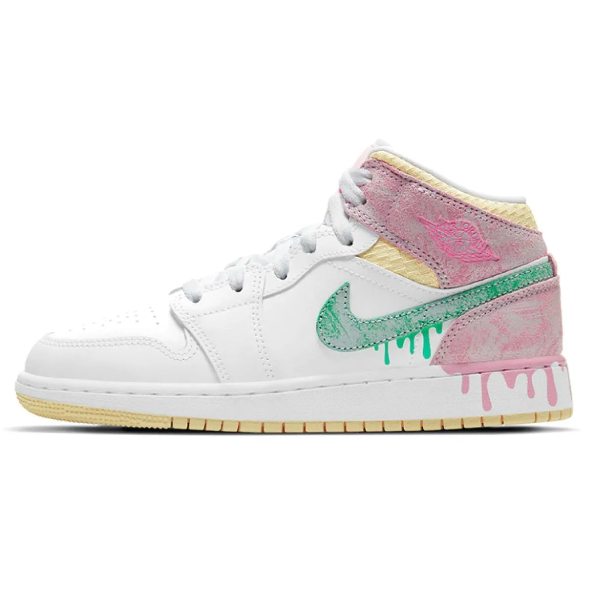 Подростковые кроссовки Air Jordan 1 Mid "Paint Drip" GS