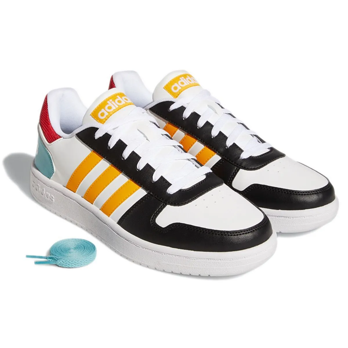 Кроссовки Adidas neo Hoops 2.0 Black/Light Blue/Yellow