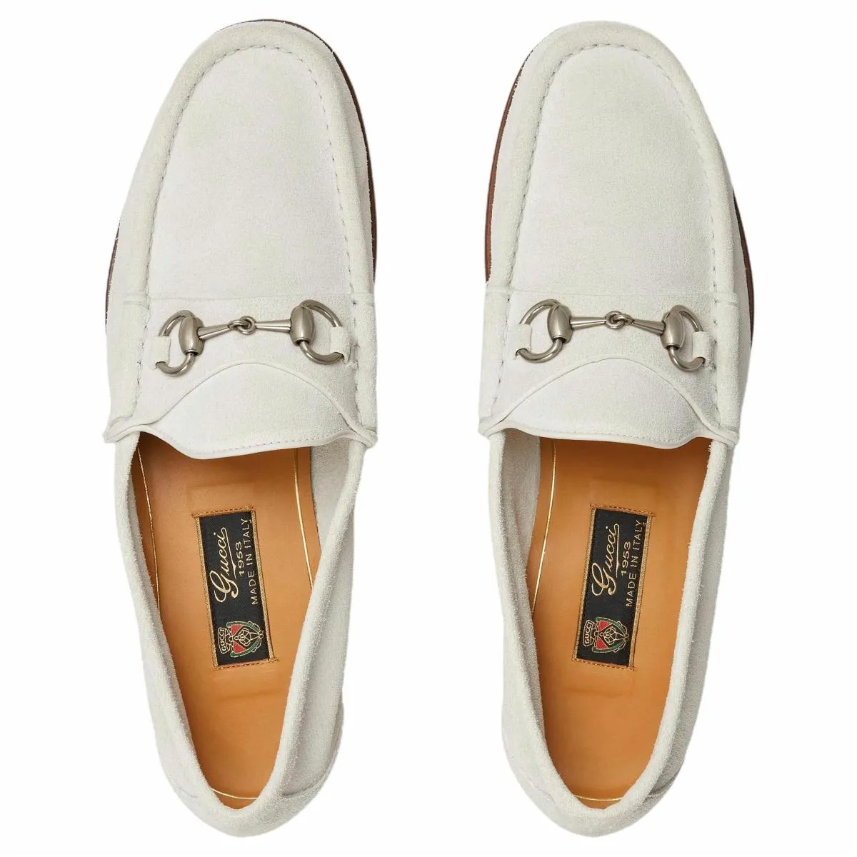 Мужские лоферы Gucci Horsebit 1953 Light Gray