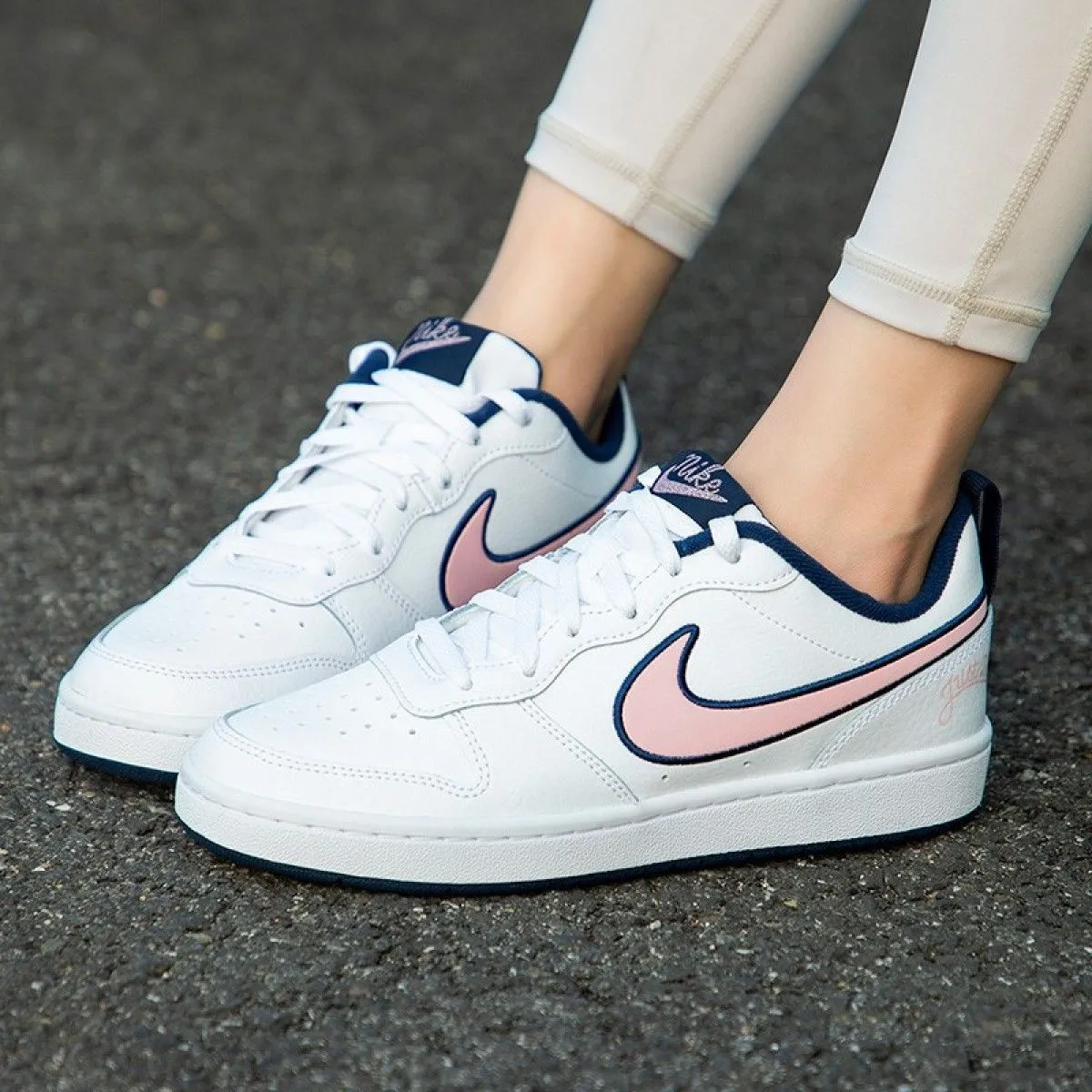Подростковые кроссовки Nike Court Borough 2 Low "White Blue Pink" GS