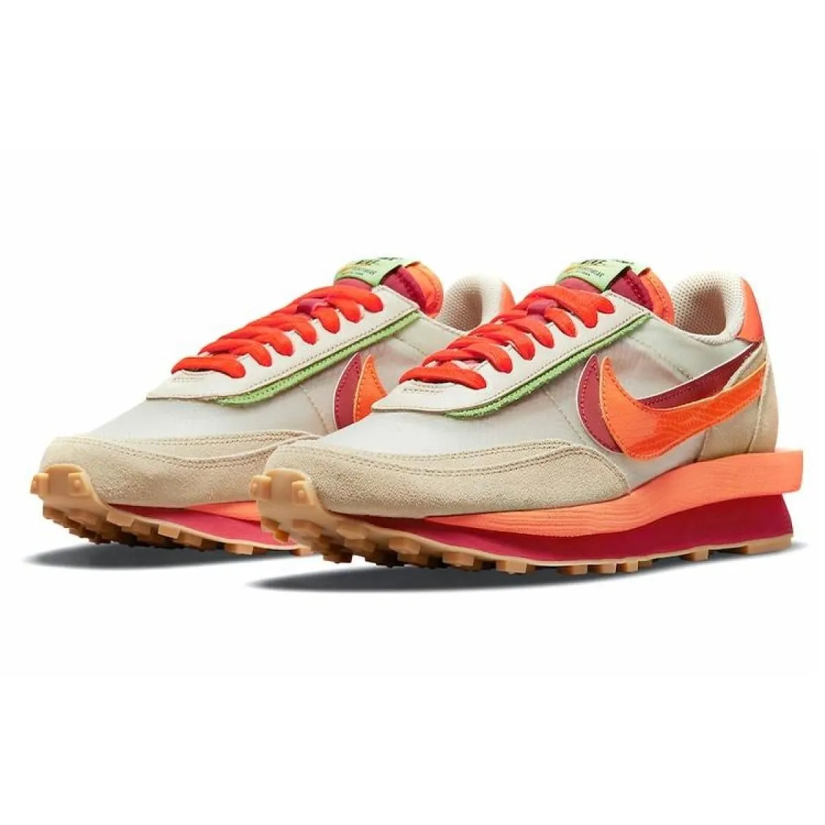 Кроссовки CLOT x Sacai x Nike LDWaffle "Kiss Of Death Net Orange Blaze"