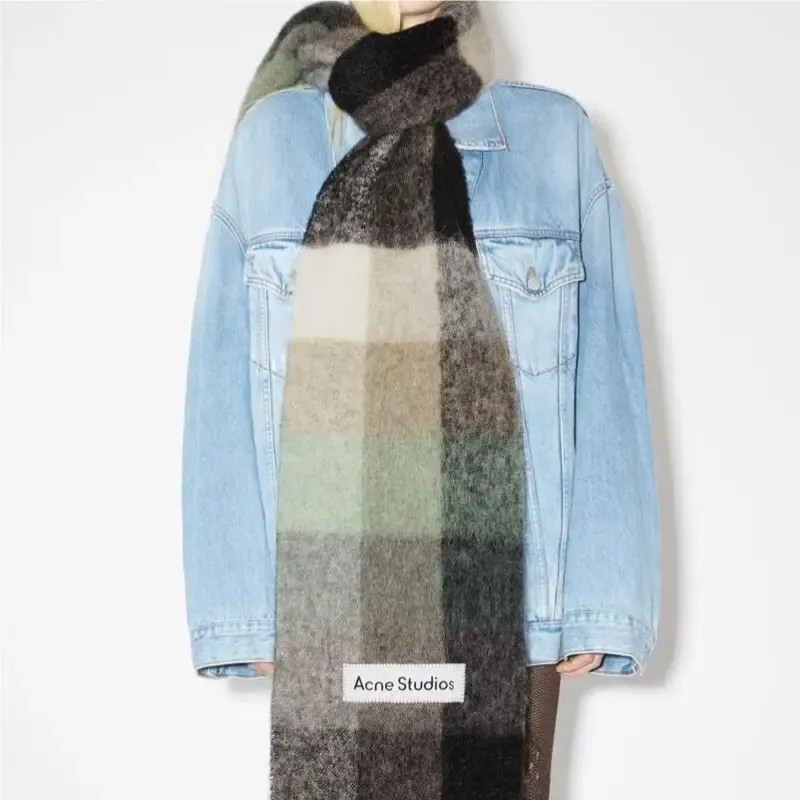 Вязаный шарф Acne Studios Black/Gray