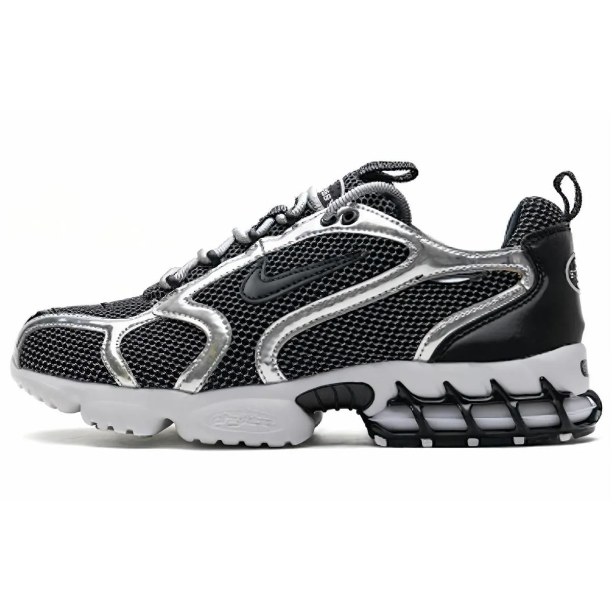 Кроссовки Stussy x Nike Air Zoom Spiridon Cage 2 Black/Silver