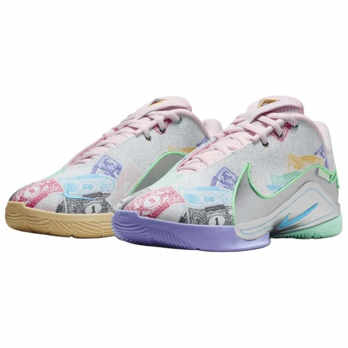 Мужские кроссовки Nike LeBron 22 EP "Currency" White/Green/Pink/Blue