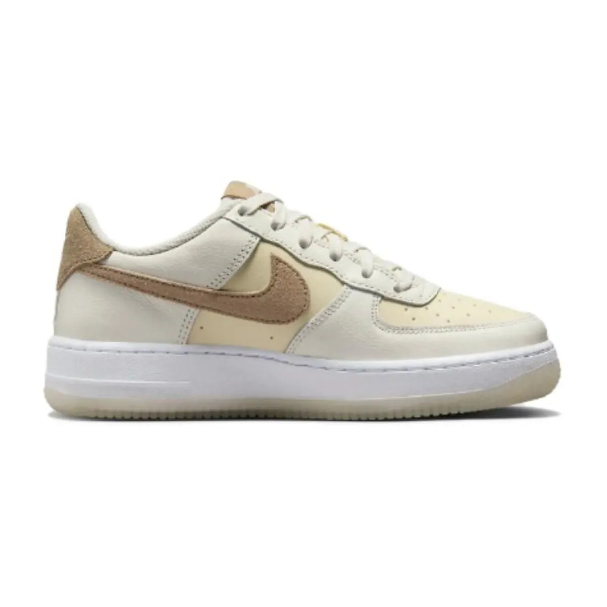 Подростковые кроссовки Nike Air Force 1 Low White/Brown GS
