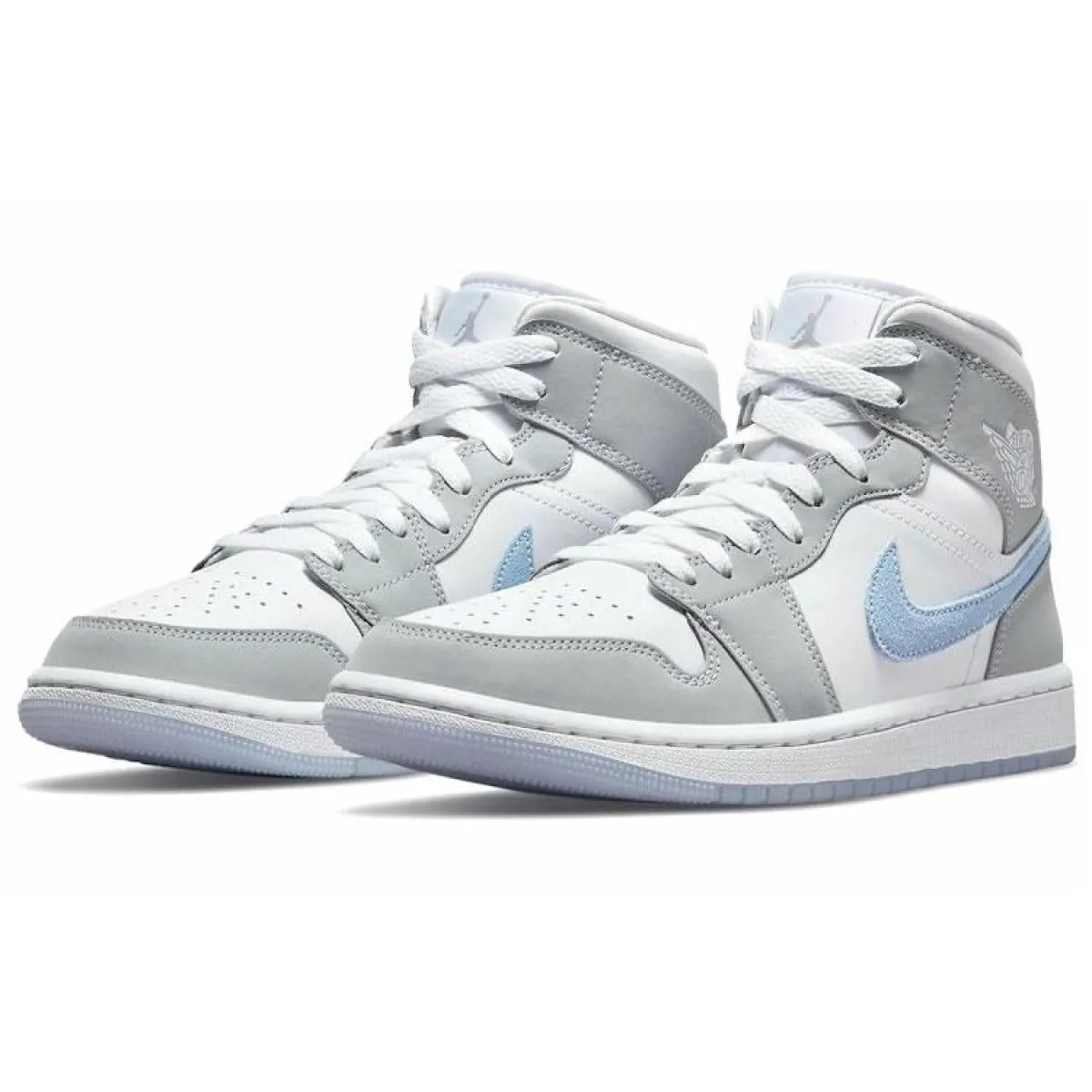 Женские кроссовки Air Jordan 1 Mid Wolf Grey Aluminum