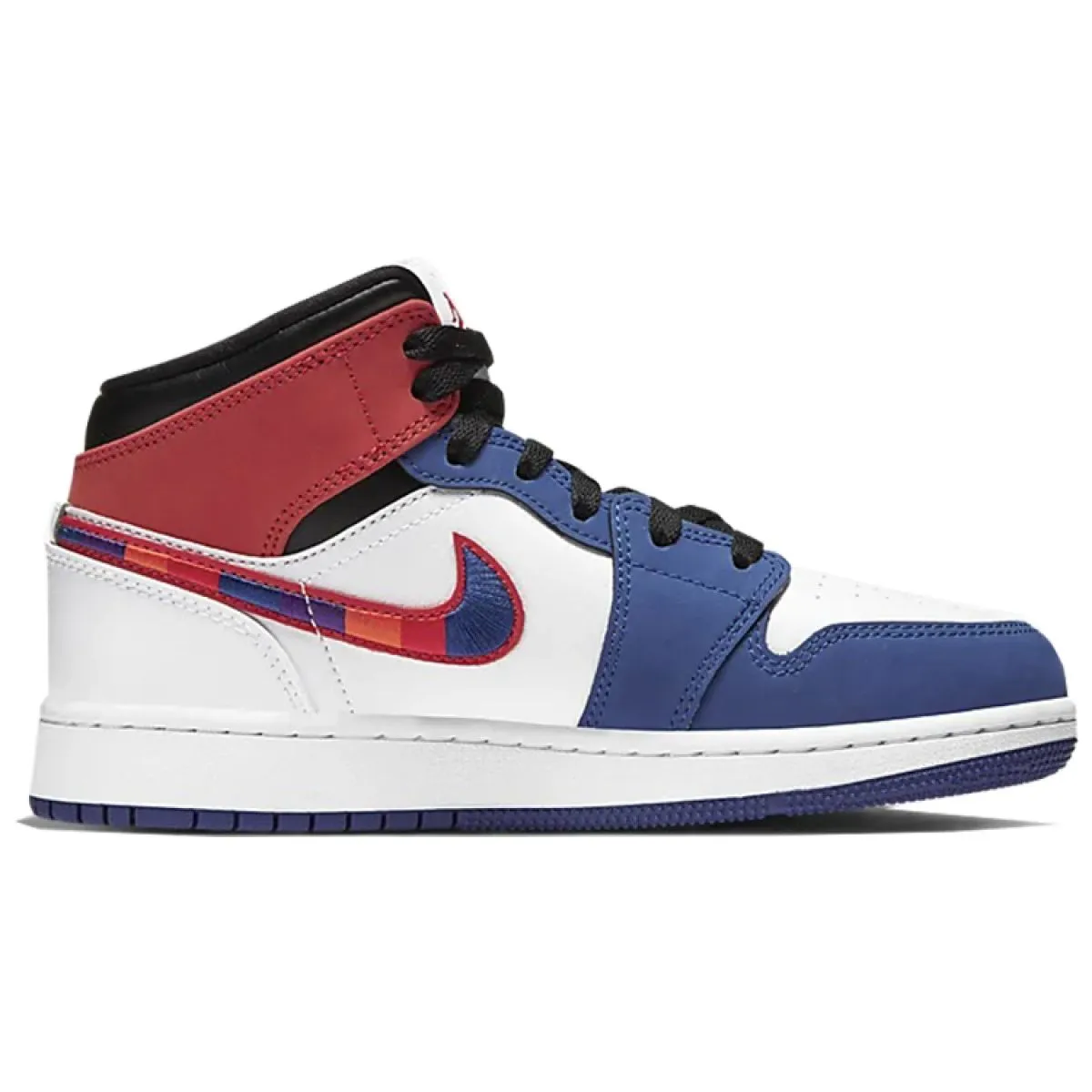 Подростковые кроссовки Jordan 1 Mid Rush Blue University Red GS