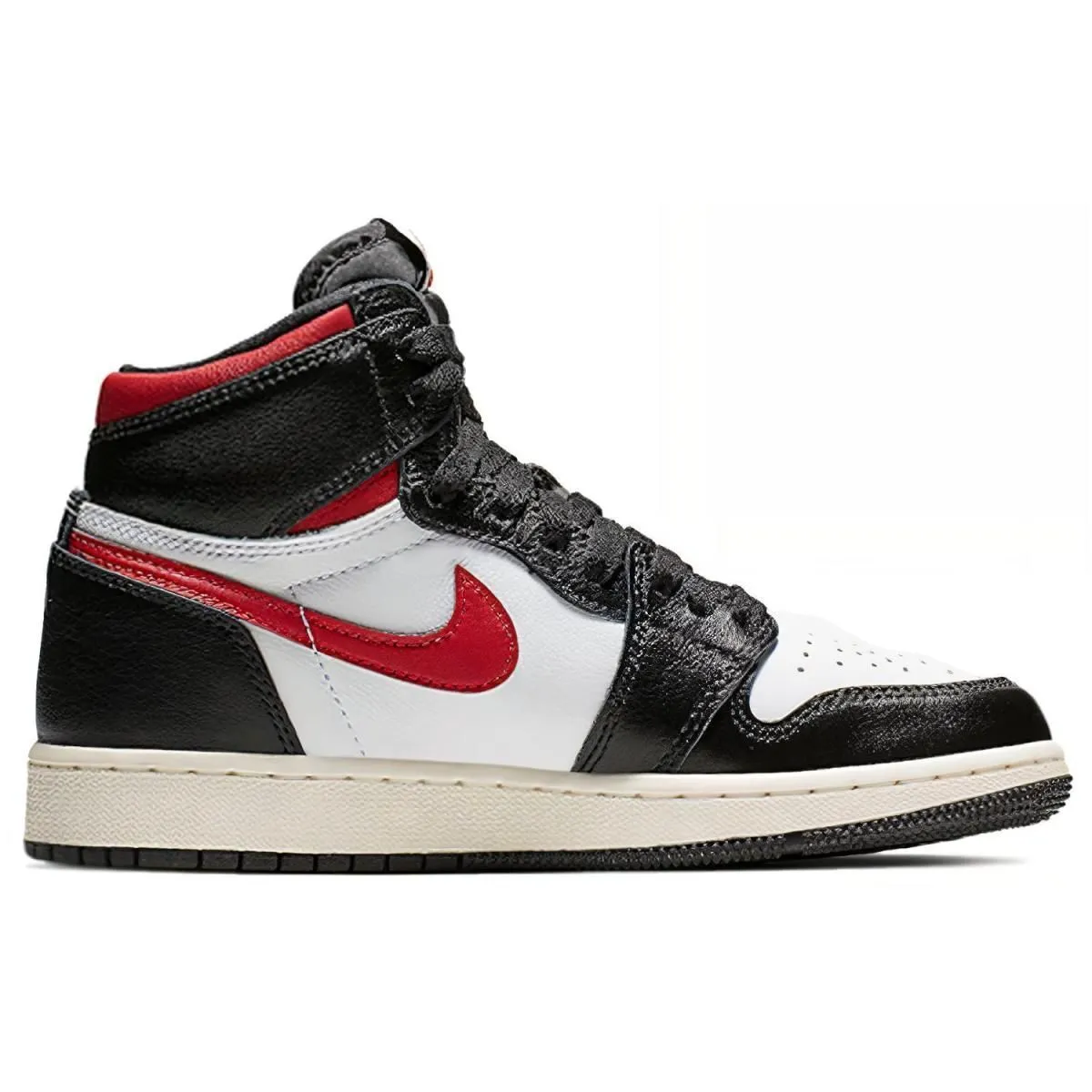 Подростковые кроссовки Air Jordan 1 Retro High Black Gym Red GS