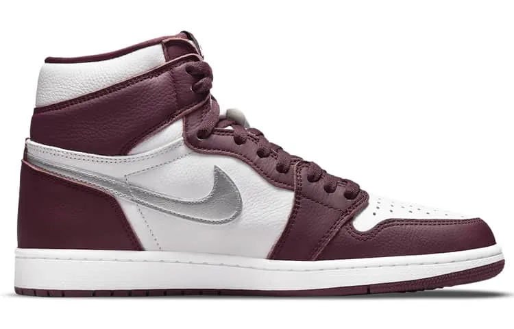 Кроссовки Air Jordan 1 Retro High OG Bordeaux Unisex Red White Metallic-Silver