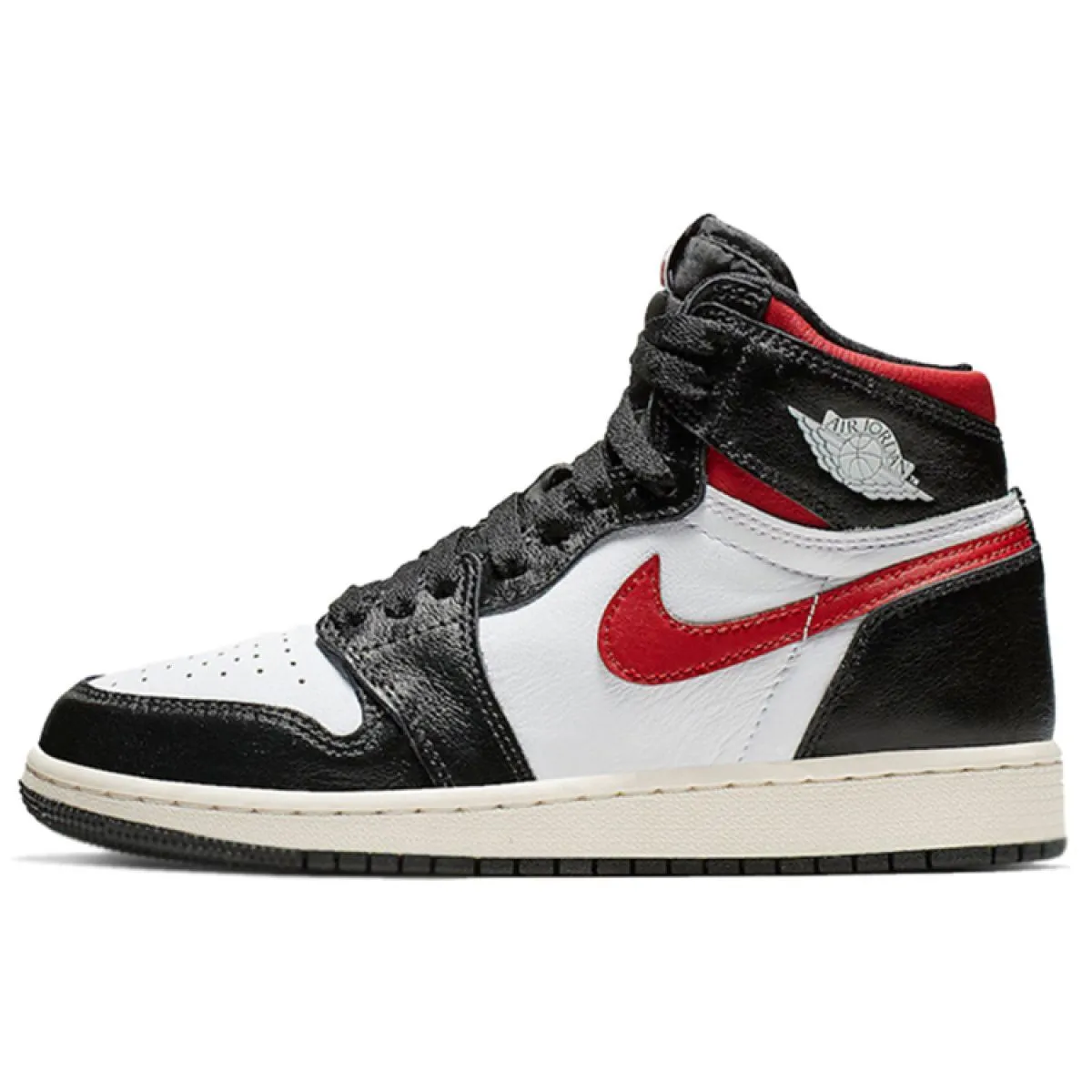 Подростковые кроссовки Air Jordan 1 Retro High Black Gym Red GS