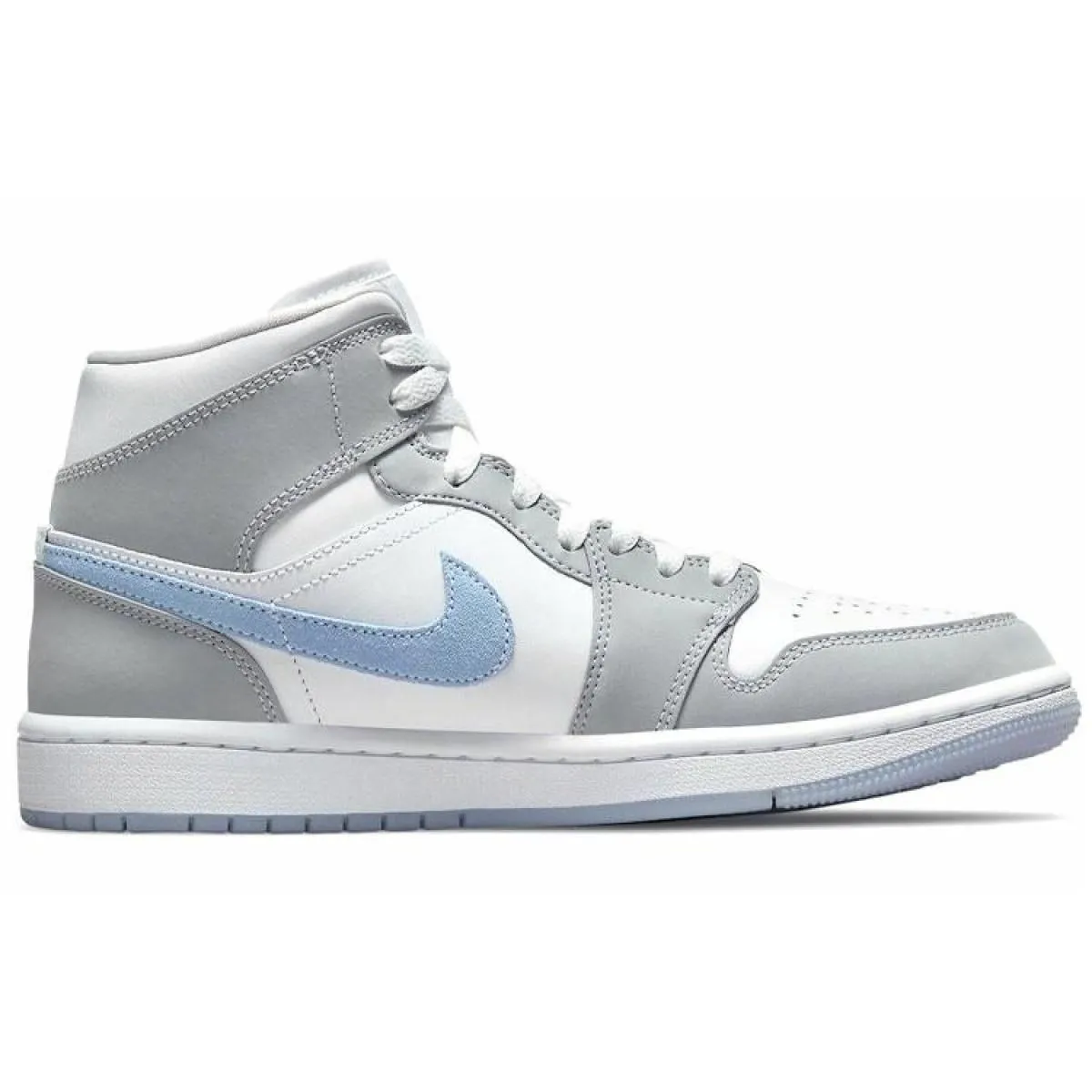 Женские кроссовки Air Jordan 1 Mid Wolf Grey Aluminum