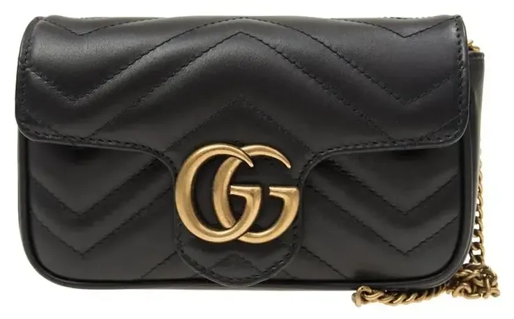 Женская сумка кросс боди GUCCI GG Marmont Matelasse Super Mini Bag Black