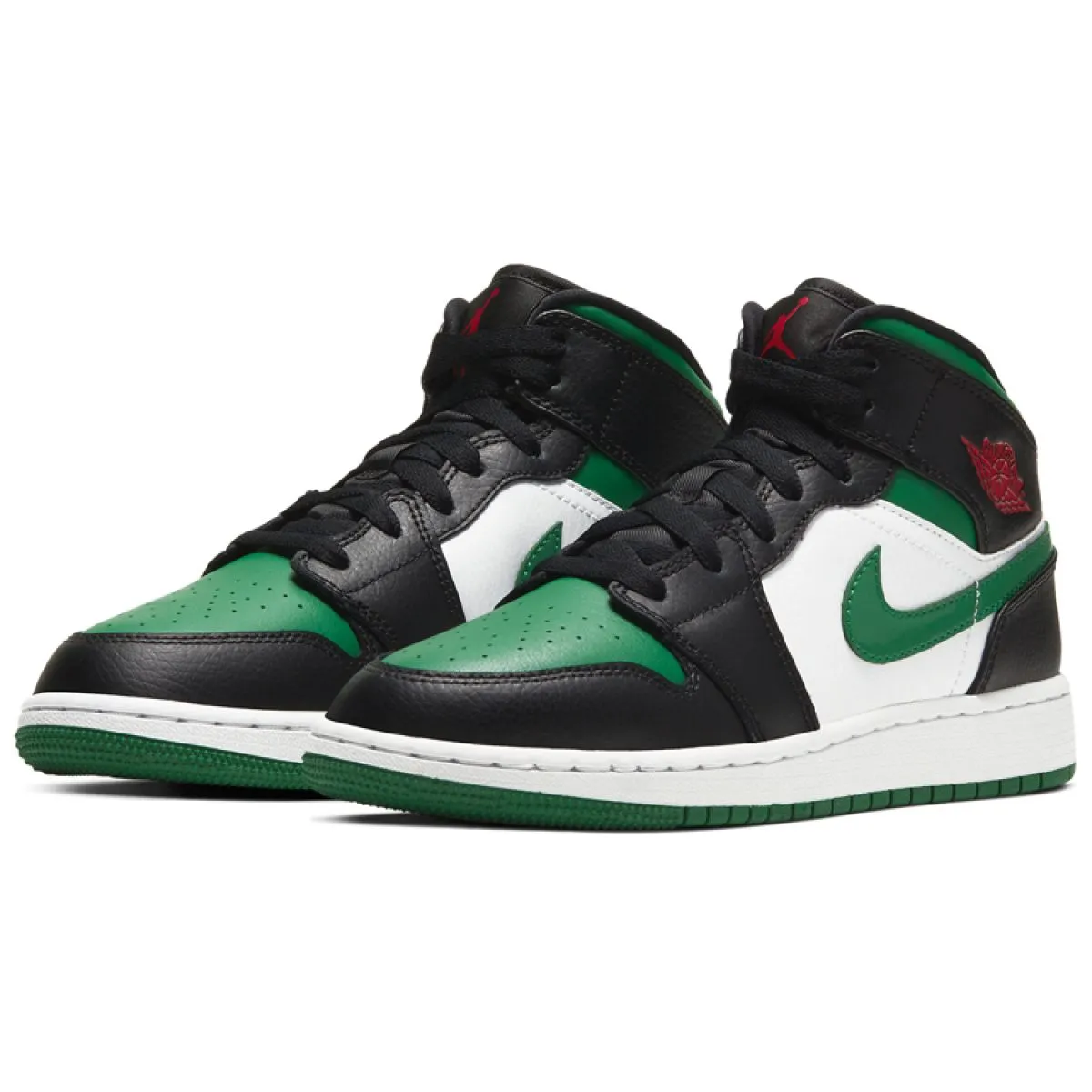 Подростковые кроссовки Jordan 1 Mid Green Toe GS