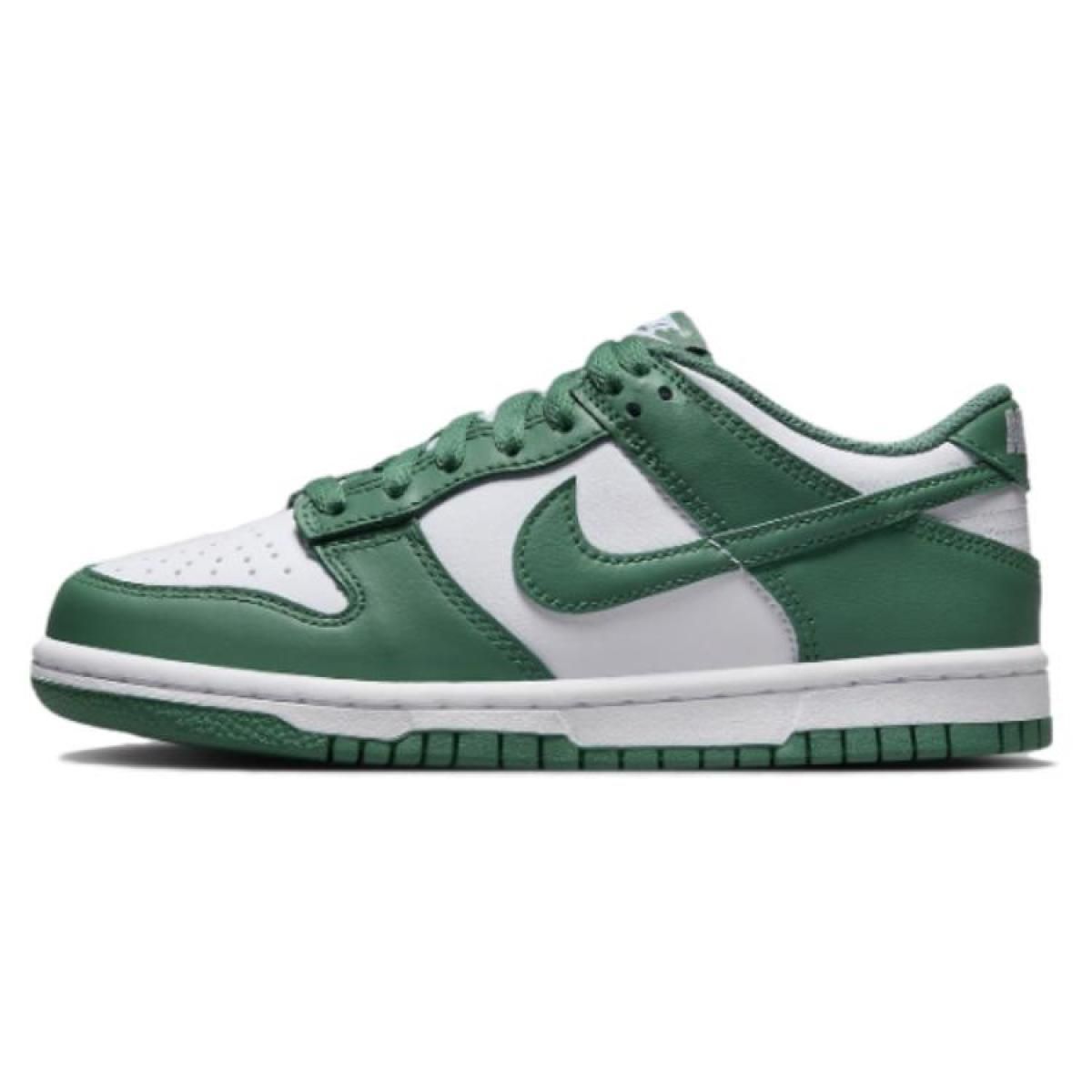 Подростковые кроссовки Nike Dunk Low Green/White GS
