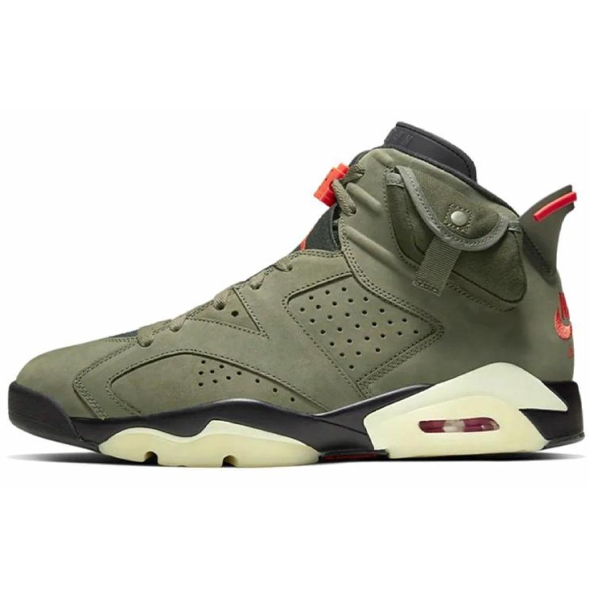 Кроссовки Travis Scott x Jordan 6 Retro Mid Olive