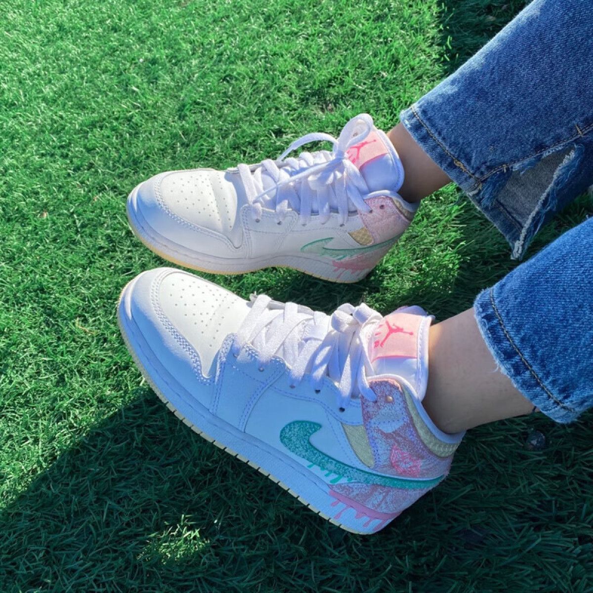 Подростковые кроссовки Air Jordan 1 Mid "Paint Drip" GS