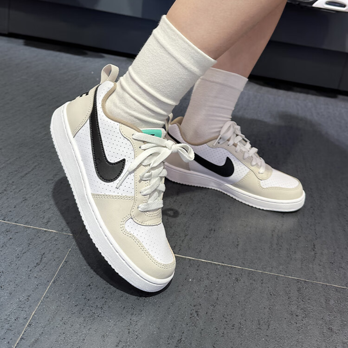 Подростковые кроссовки Nike Court Borough  2 Low Mocha Mint GS