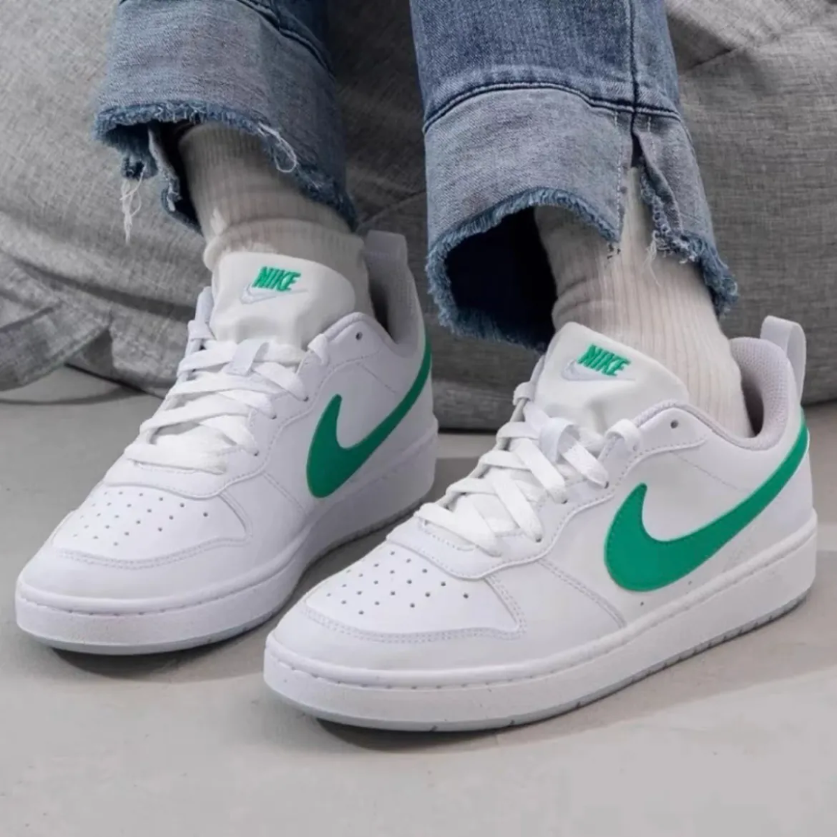 Подростковые Nike Court Borough Low White/Green GS