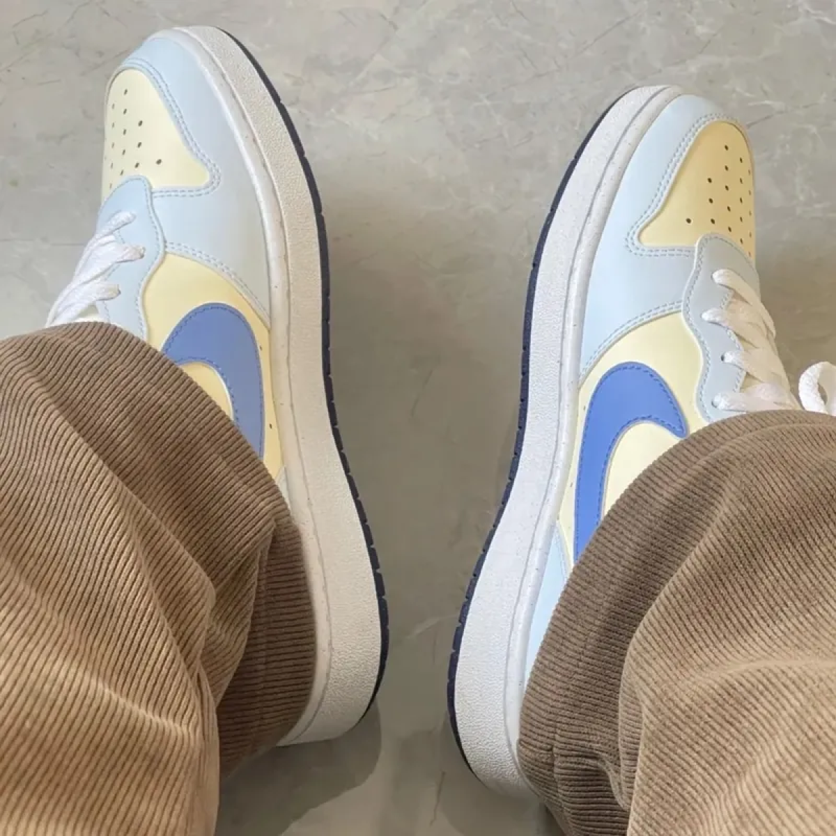 Подростковые кеды Nike Court Borough Blue/Yellow GS
