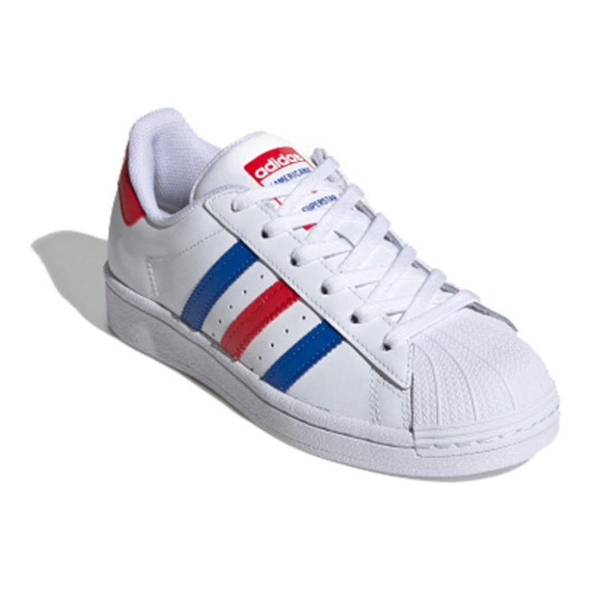 Подростковые кеды Adidas Originals Superstar GS White/Blue/Red GS