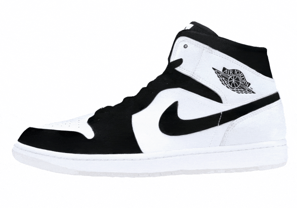 Кроссовки Jordan 1 Mid Diamond Shorts Black/White