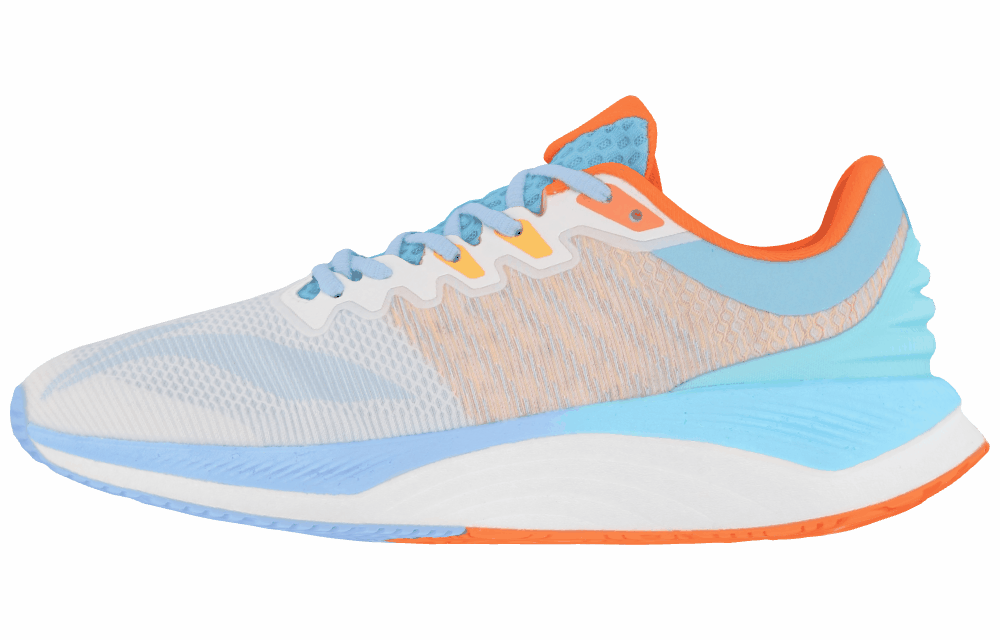 Мужские кроссовки LiNing YueYing Standard White/Carrot Orange/Xinjiang Blue