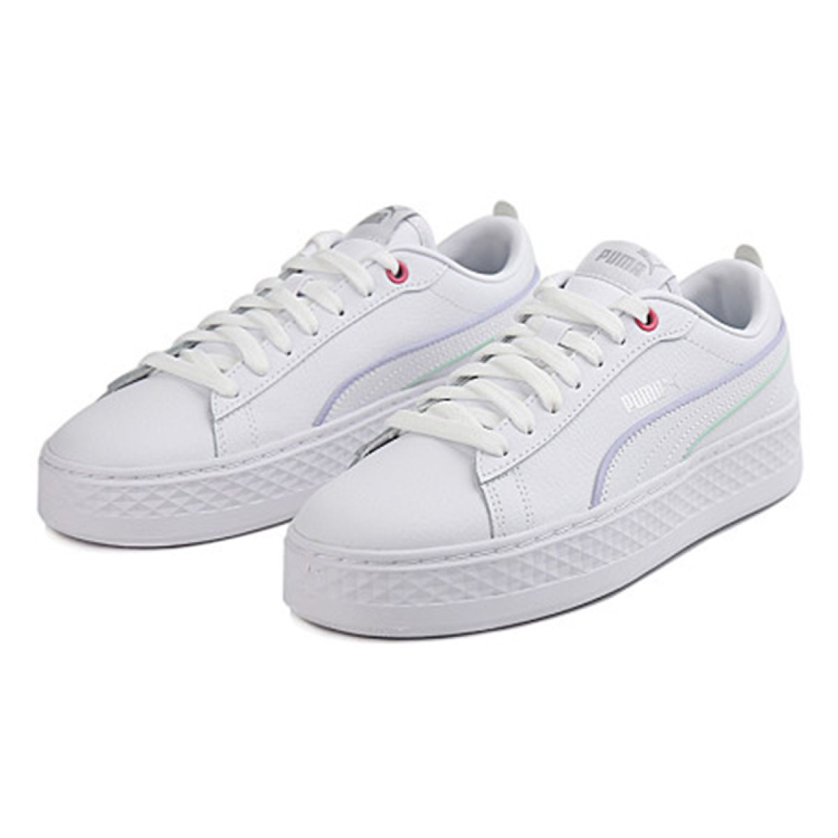Женские кеды Puma Smash Platform Piping White